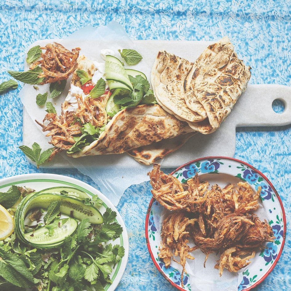 Spiced Bhaji Naan Wraps With Mango Chutney