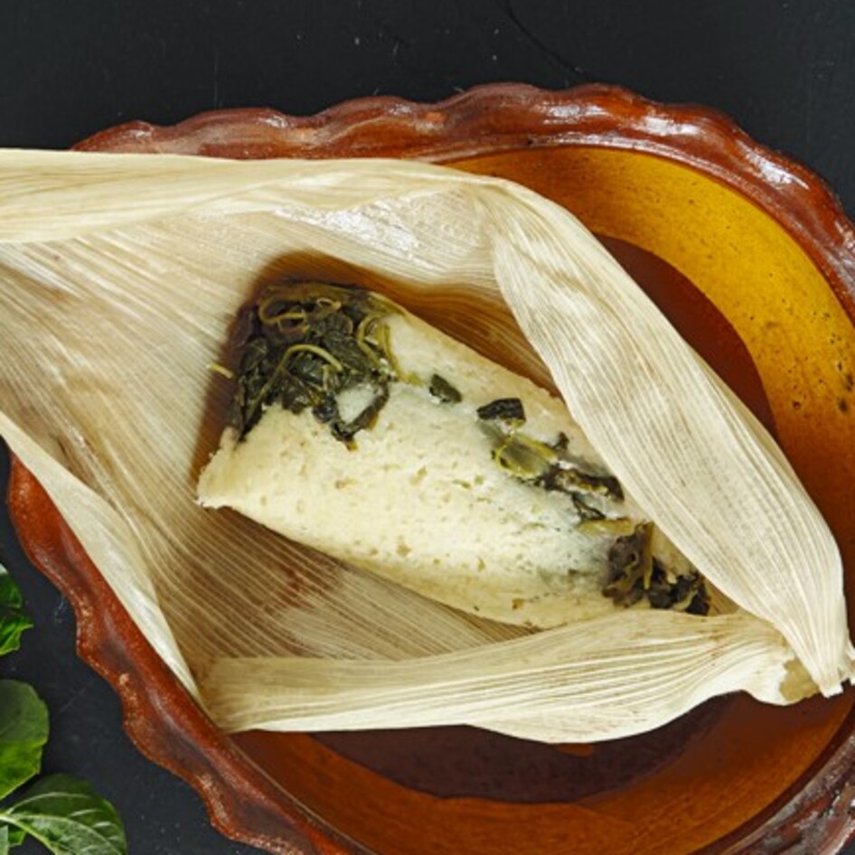 Wild Greens and Black Bean Vegan Tamales