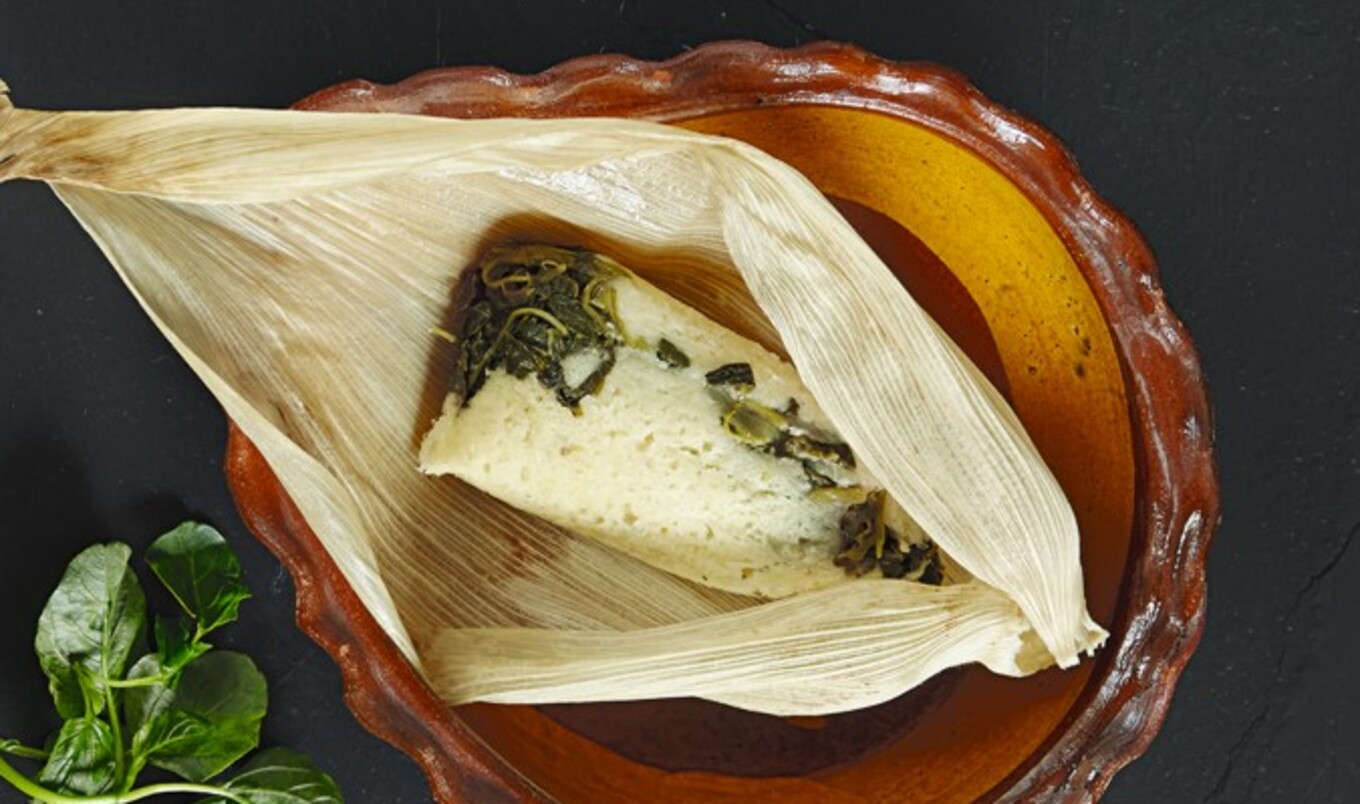 Wild Greens and Black Bean Vegan Tamales