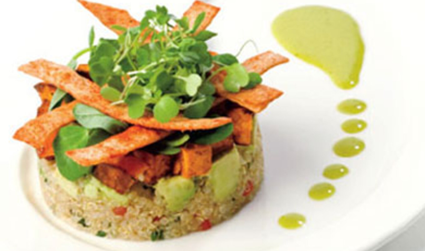 Quinoa, Avocado, and Sweet Potato Timbale