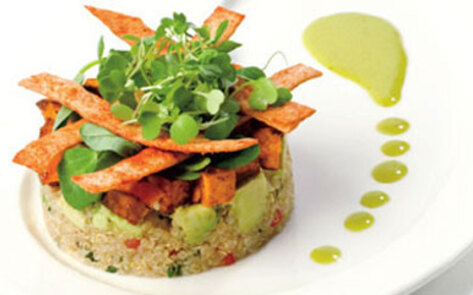 Quinoa, Avocado, and Sweet Potato Timbale