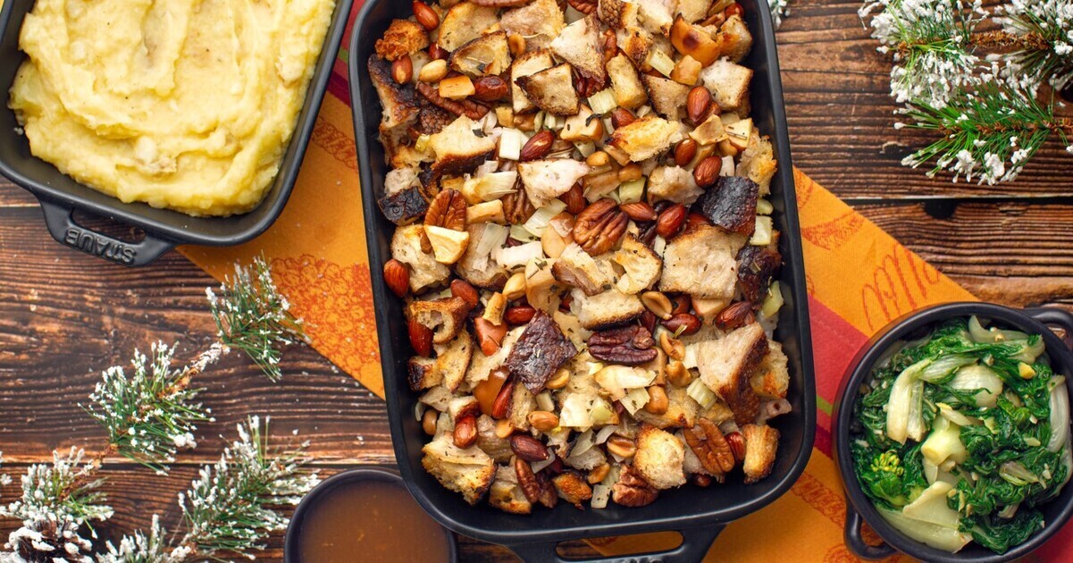 Vegan Pecan Rosemary-Sage Stuffing | VegNews