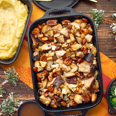 Vegan Pecan Rosemary-Sage Stuffing