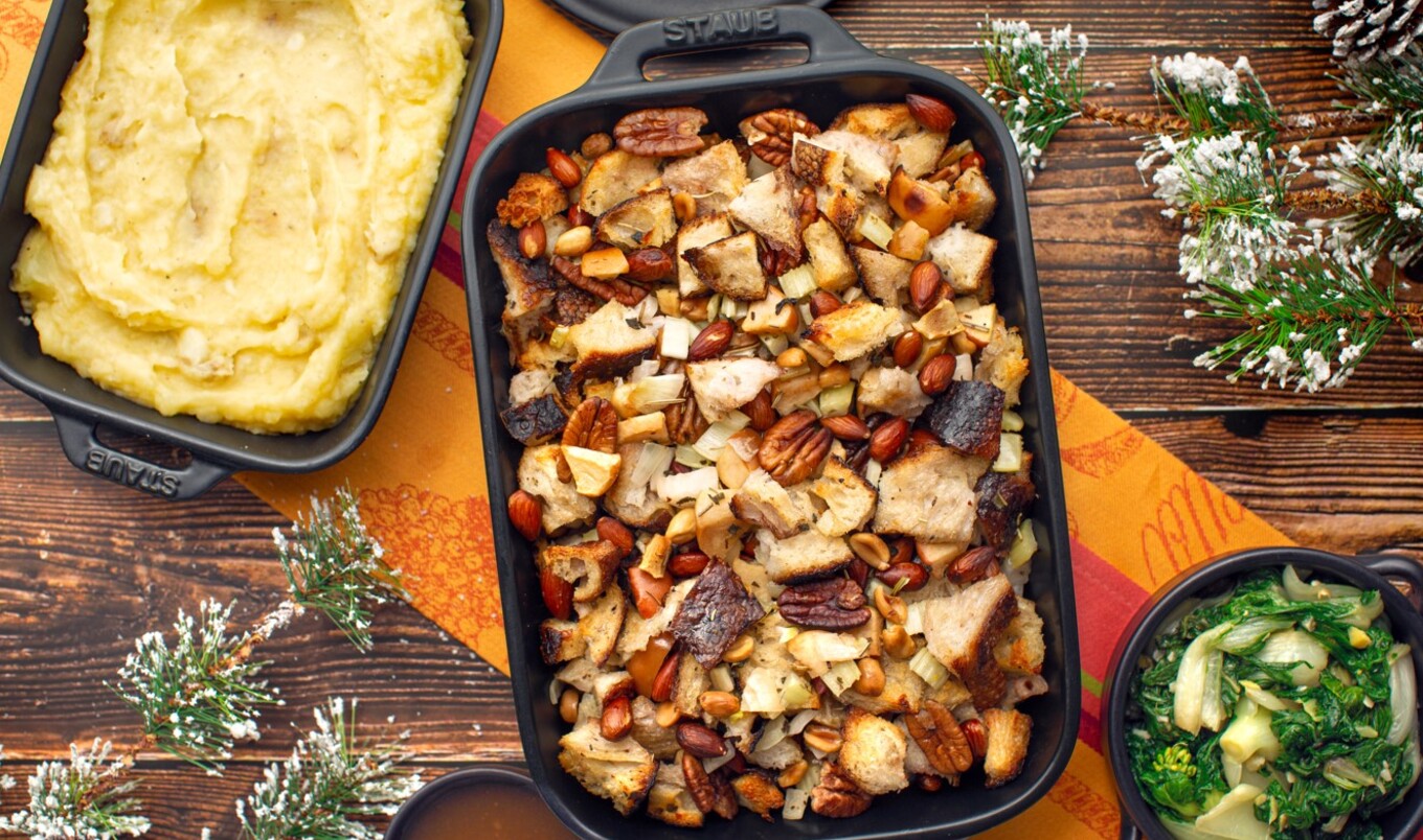 Vegan Pecan Rosemary-Sage Stuffing