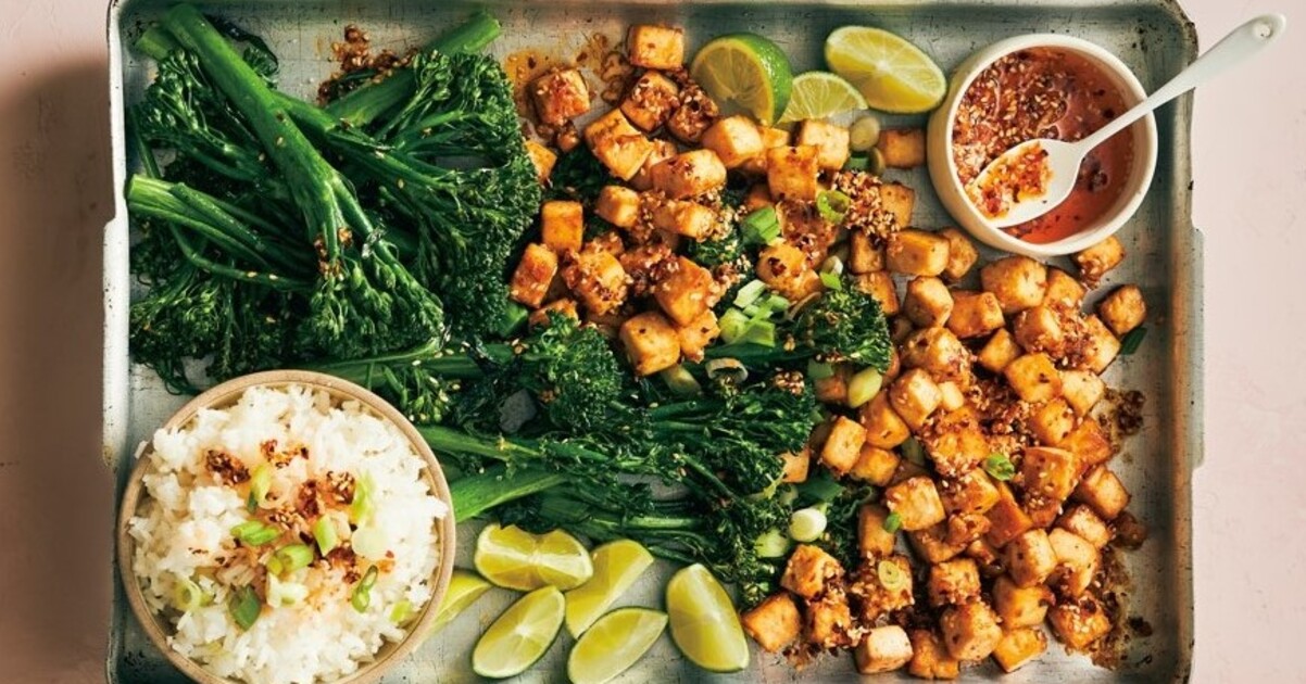 Firecracker Tofu With Broccolini and Chili Garlic Oil | VegNews