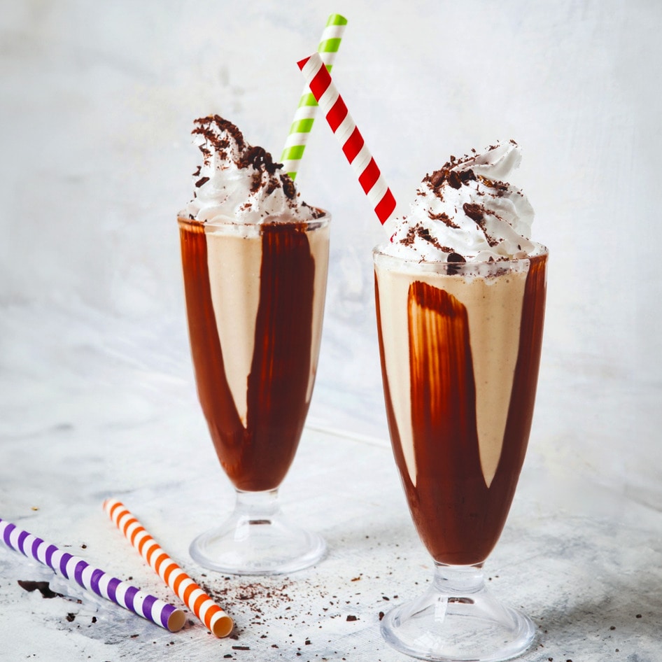 Rich Vegan Tahini Coffee Shake With Dark Chocolate