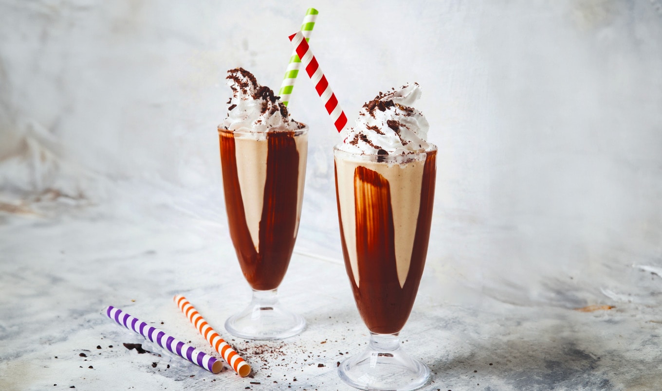 Creamy Tahini Coffee Shake With Dark Chocolate