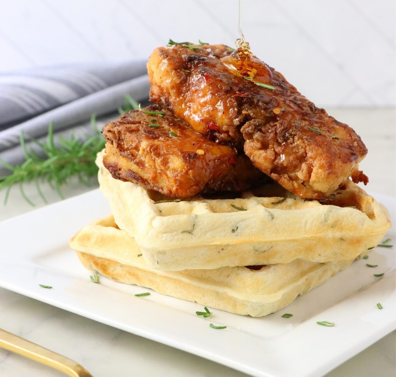 Hot Honey Chicken and Waffles