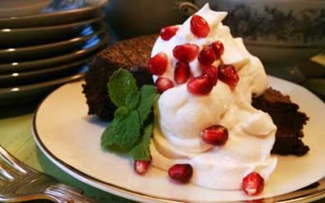 Flourless Chocolate Cake with Whipped Cream