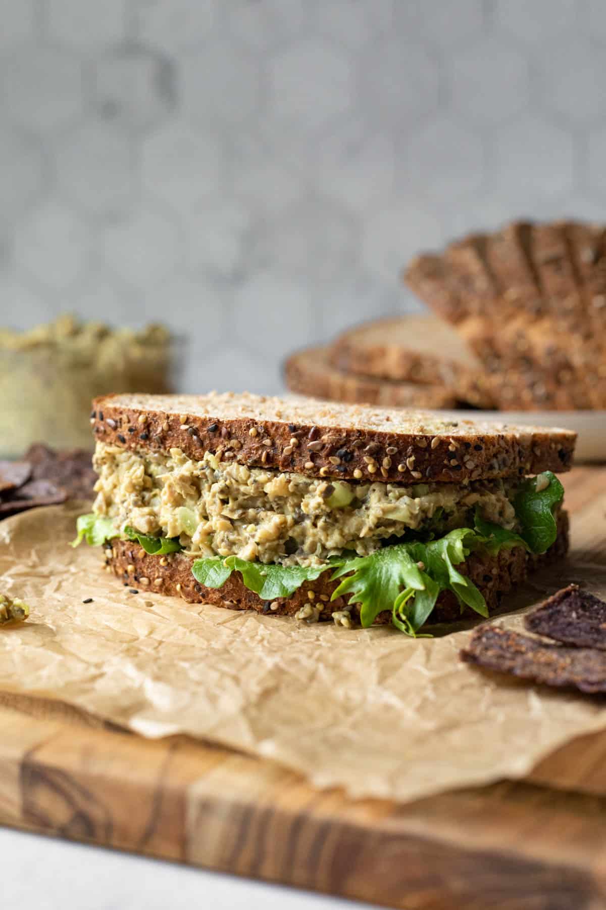boiled mushroom vegan egg salad