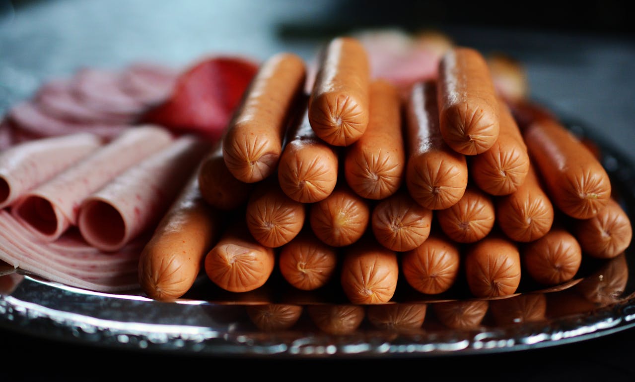 hot dogs and ham