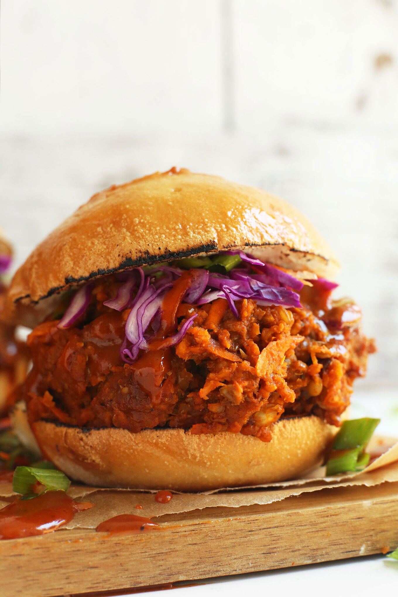 pulled pork jackfruit sandwich