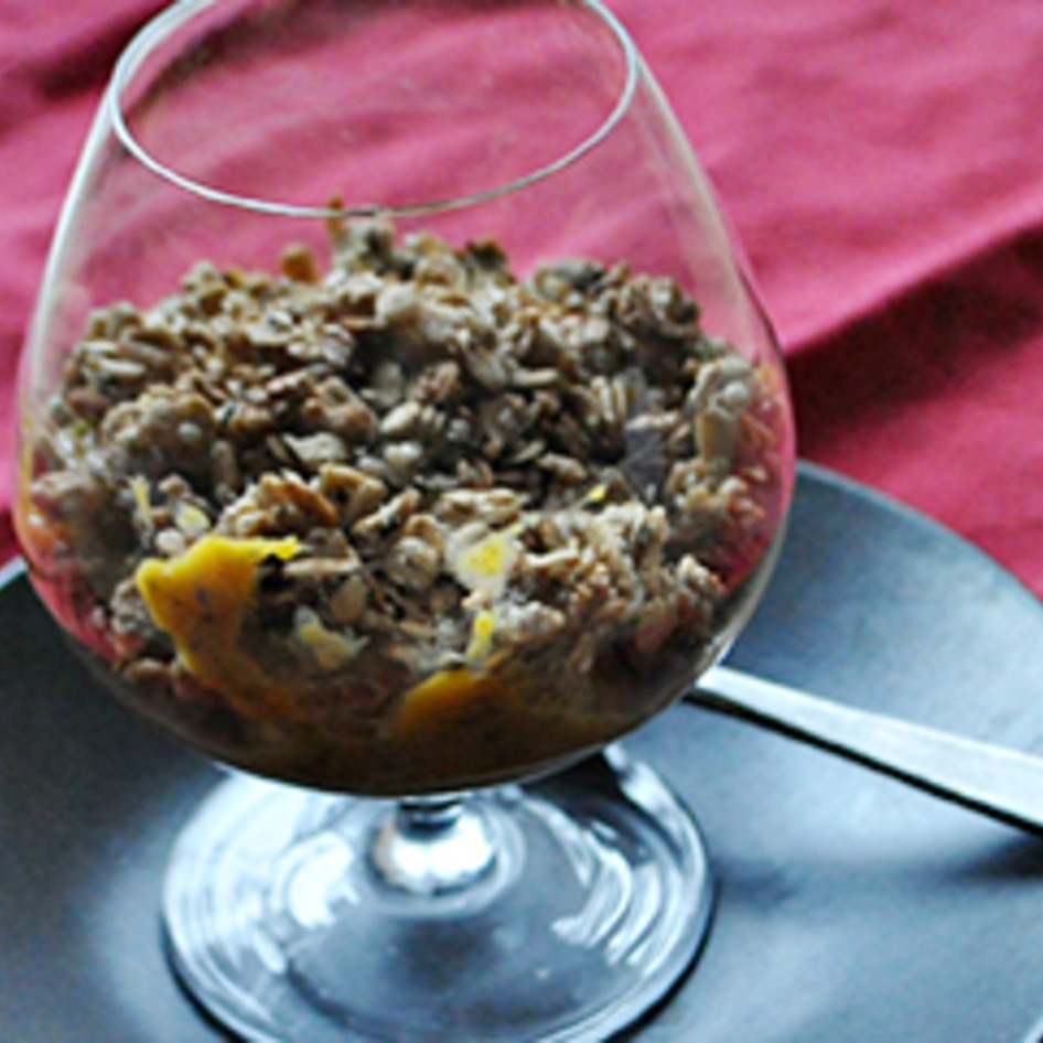 Pumpkin Pie Pudding with Crunchy Granola Topping