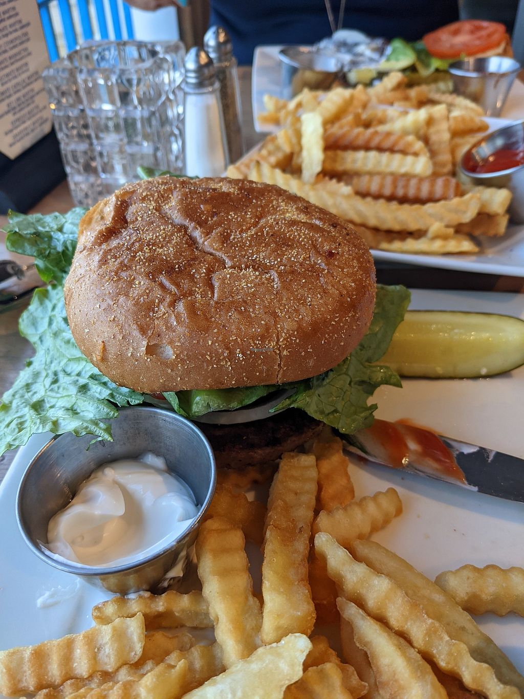 Impossible burger and fries