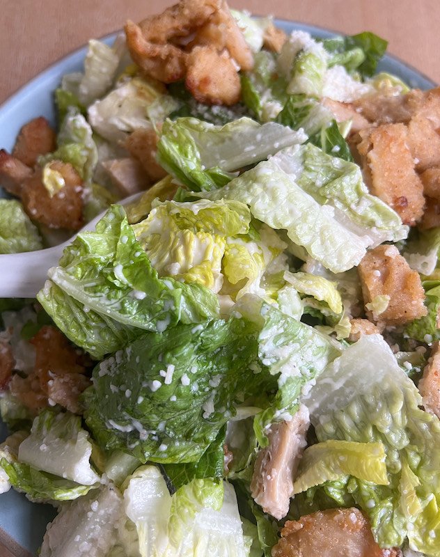 restaurant style vegan caesar salad
