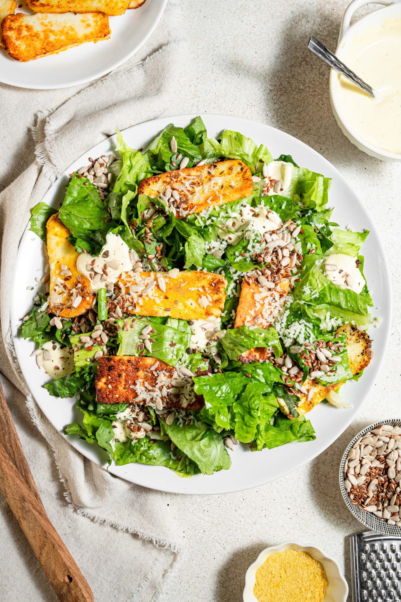 vegan caesar salad crispy tofu