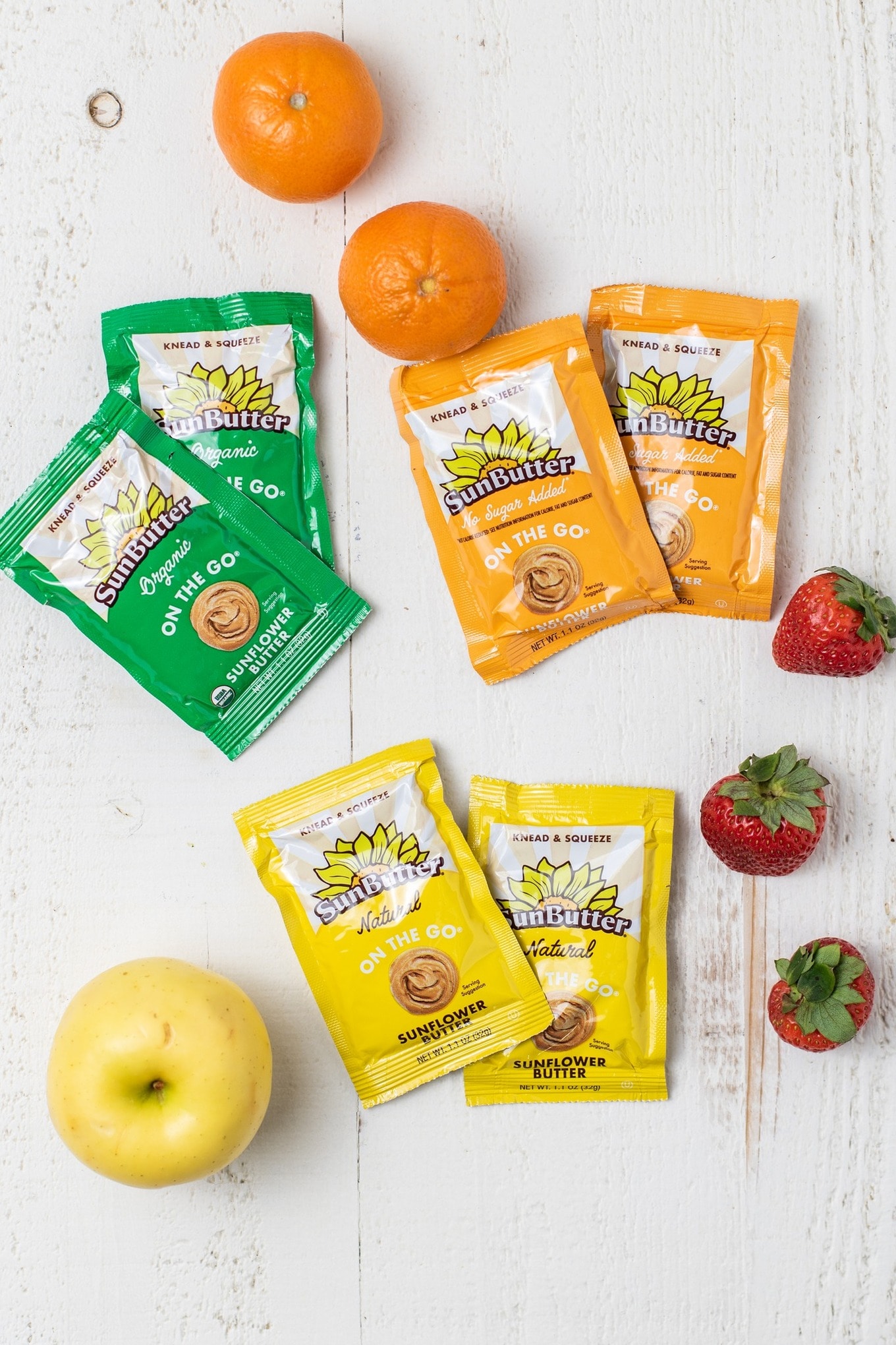 sunflower butter packs with fruits