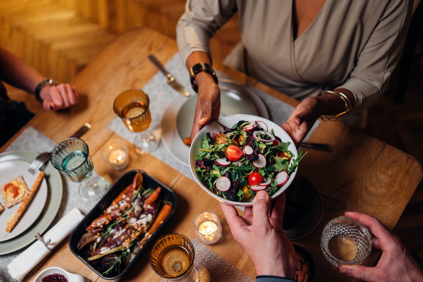 Eating Dinner Salad