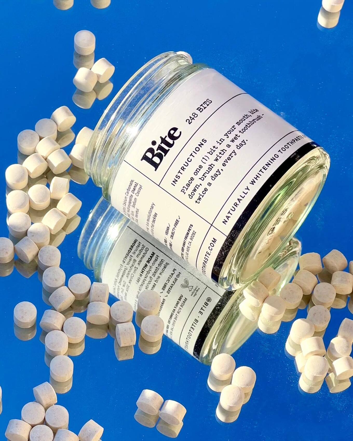 Bite toothpaste bits