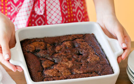 Cookbook Sneak Preview: Hot-Fudge-on-the-Bottom Cake