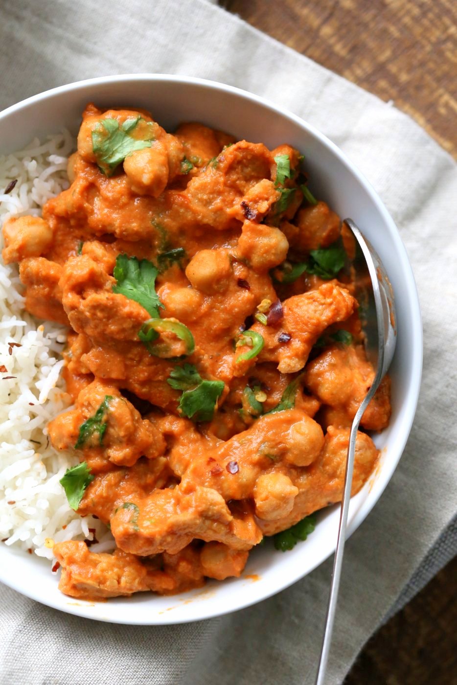 Vegan Butter Chicken with Soy Curls & Chickpeas