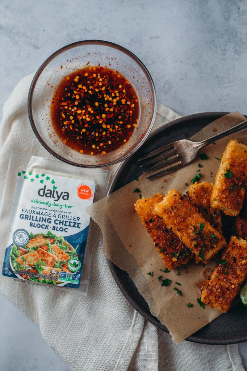 Vegan Maple BBQ Fried Halloumi