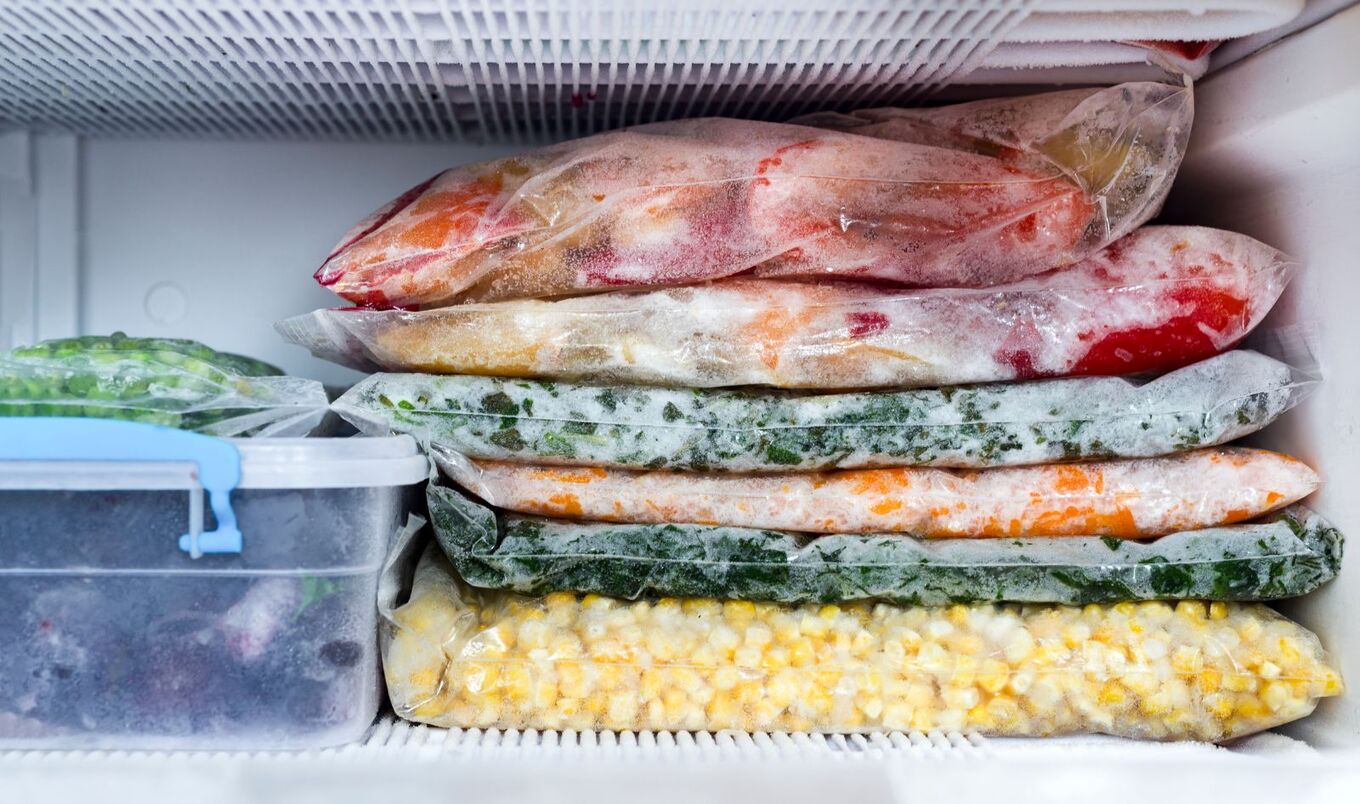 veggies in freezer