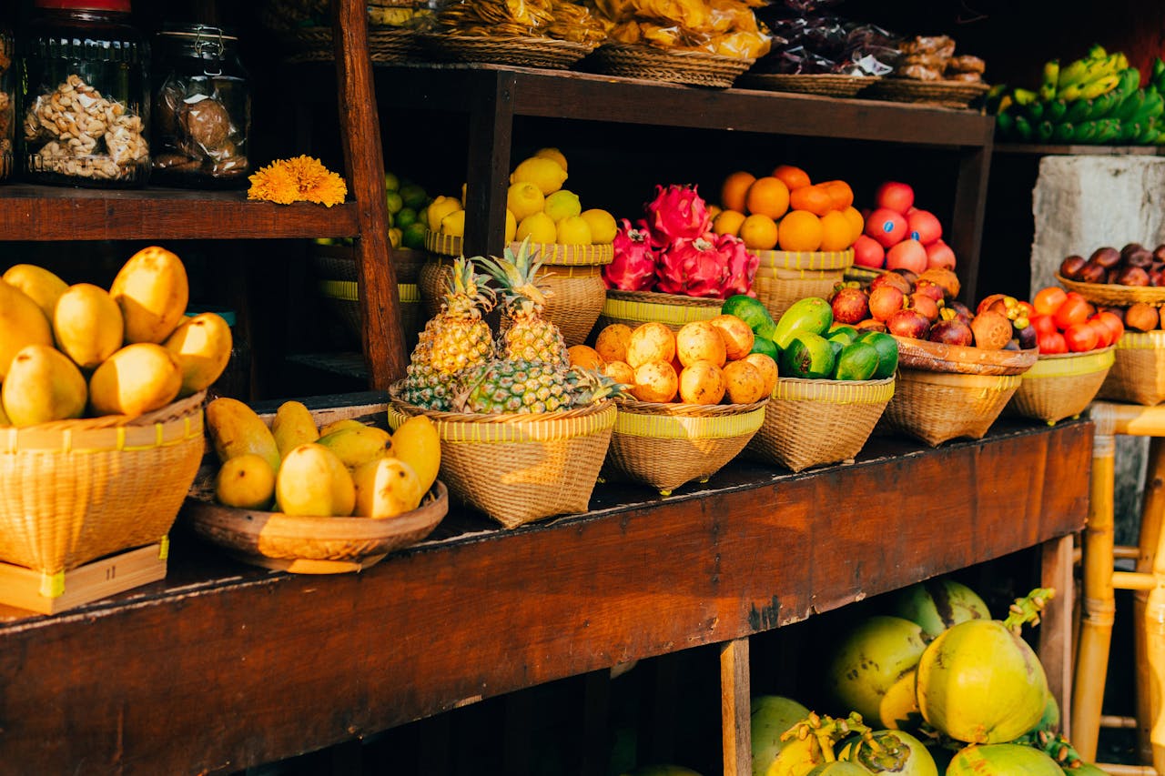 baskets of fruit