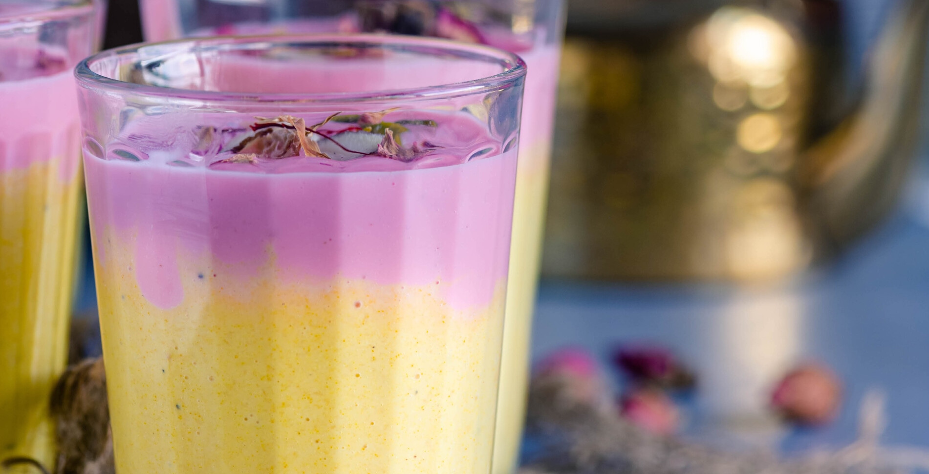 Sweet Almond Mango Lassi With Rose