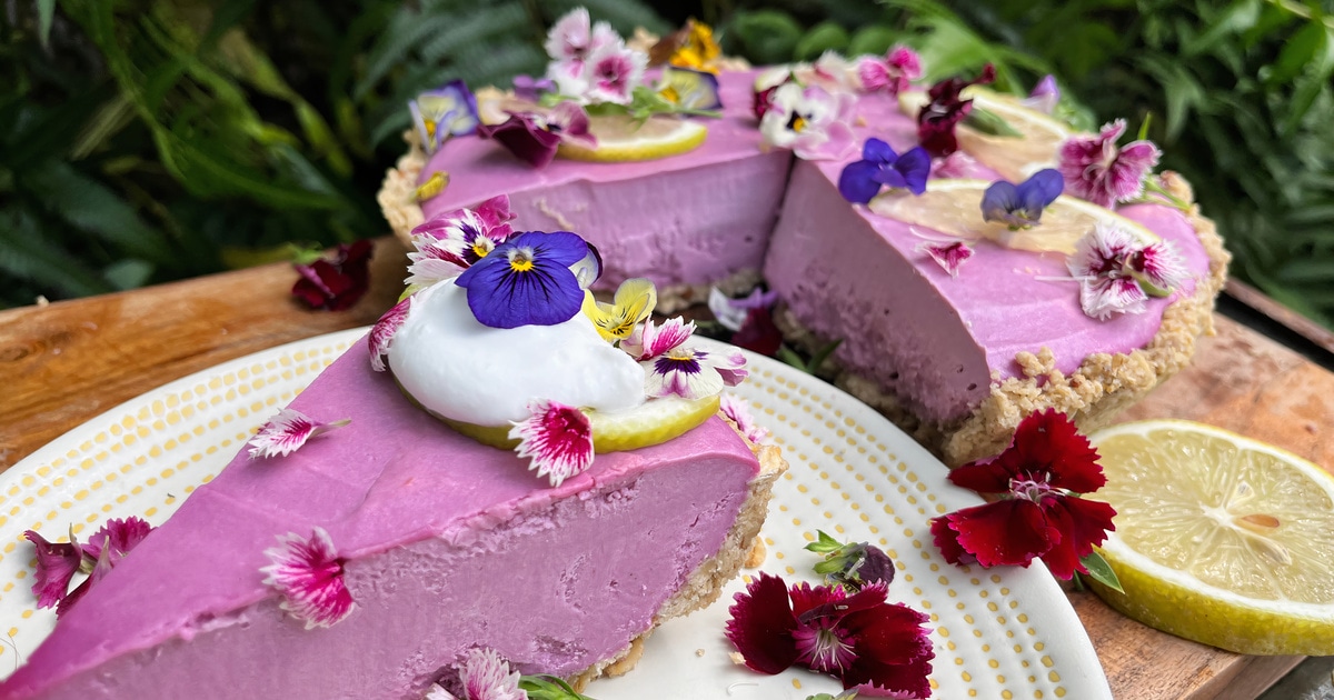 Vegan Lemon Ube Cheesecake | VegNews