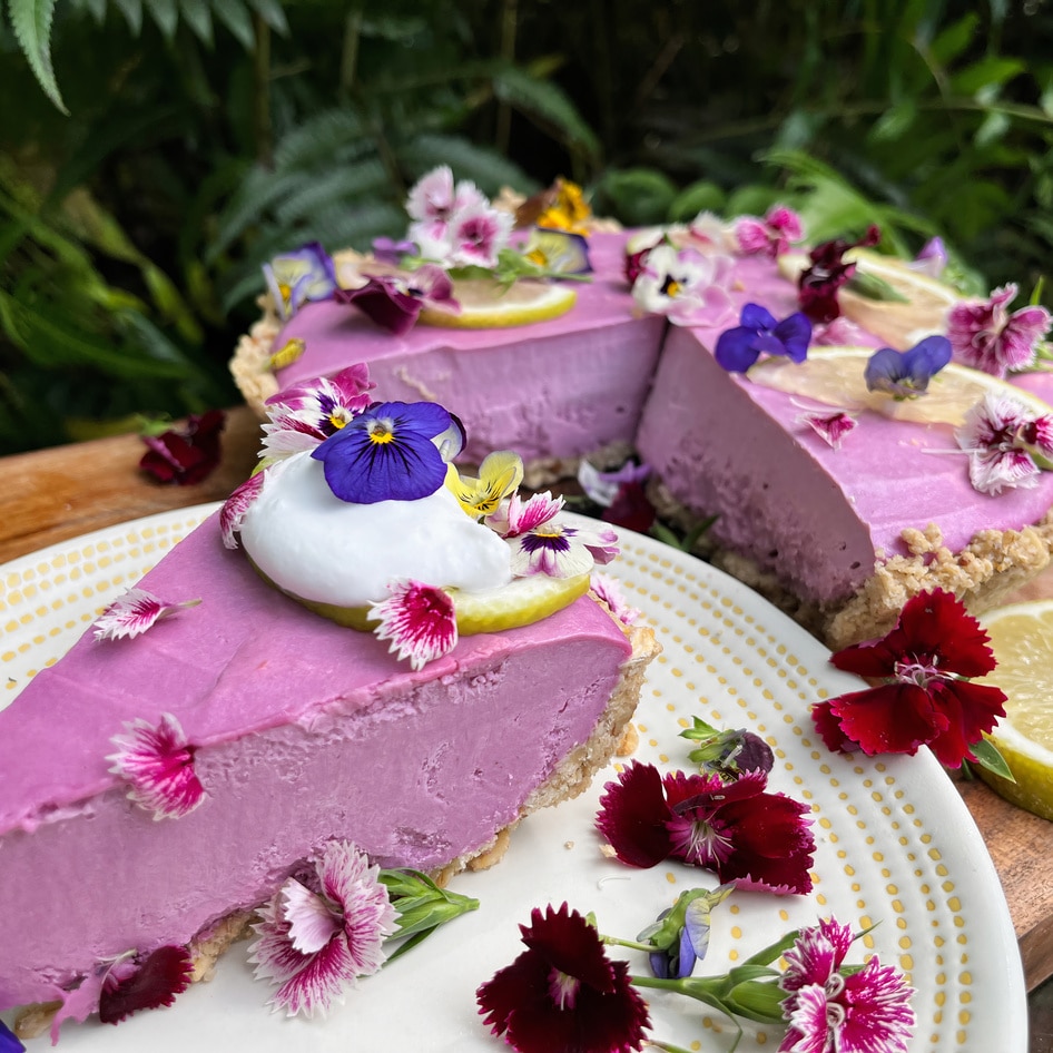 Vegan Lemon Ube Cheesecake