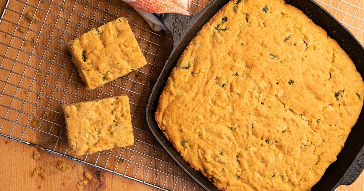 Vegan Poblano Cornbread | VegNews