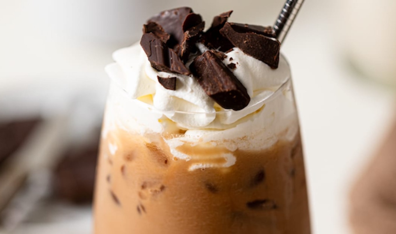 Dairy-Free Iced Mocha Latte With Coconut Whip
