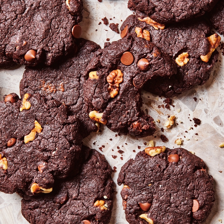 Chunky Vegan&nbsp;Brownie Walnut Cookies