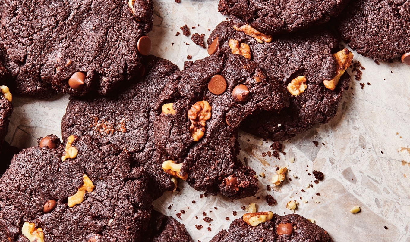 Chunky Vegan&nbsp;Brownie Walnut Cookies