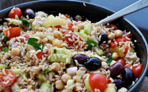 Gluten-Free Middle Eastern Chickpea & Rice Salad