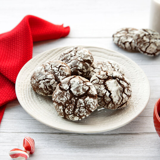 Vegan Chocolate Peppermint Crinkle Cookies