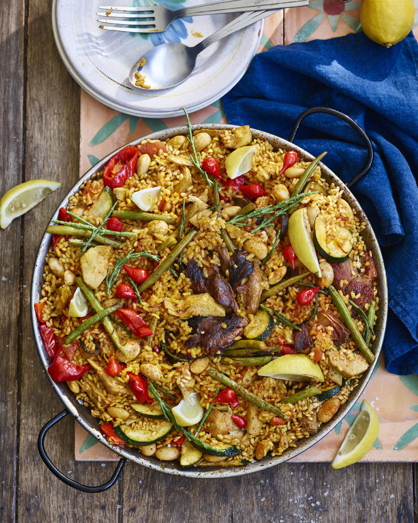 meaty vegan paella