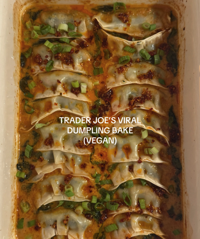 Trader Joe's viral dumpling bake