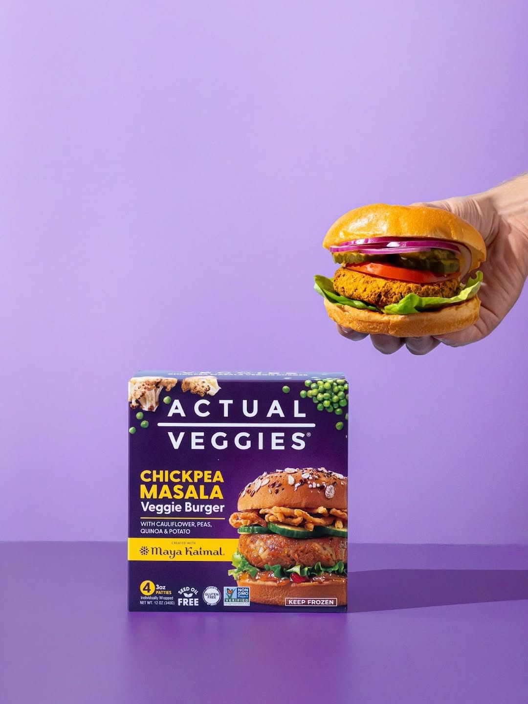 actual veggies burger chickpea masala