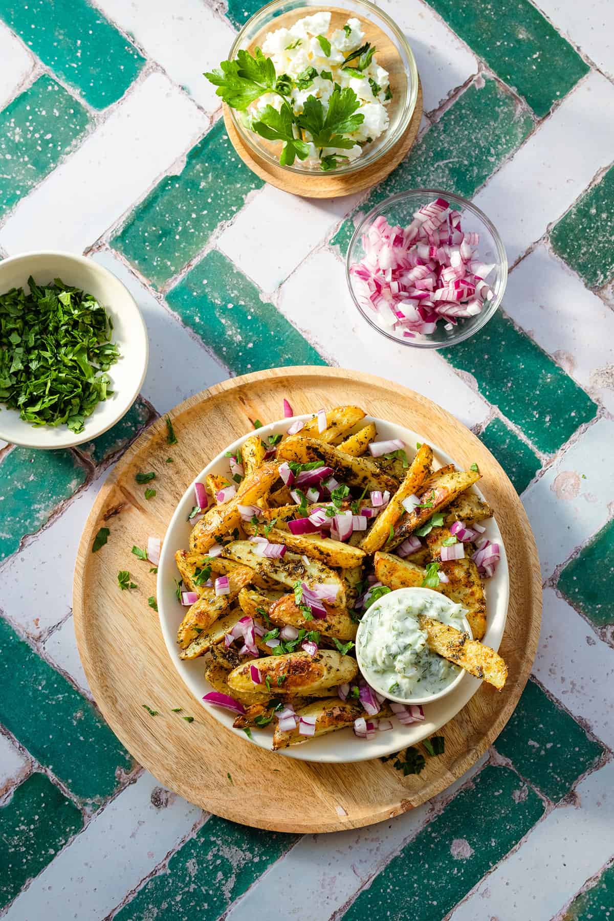 Vegan Loaded Greek Fries