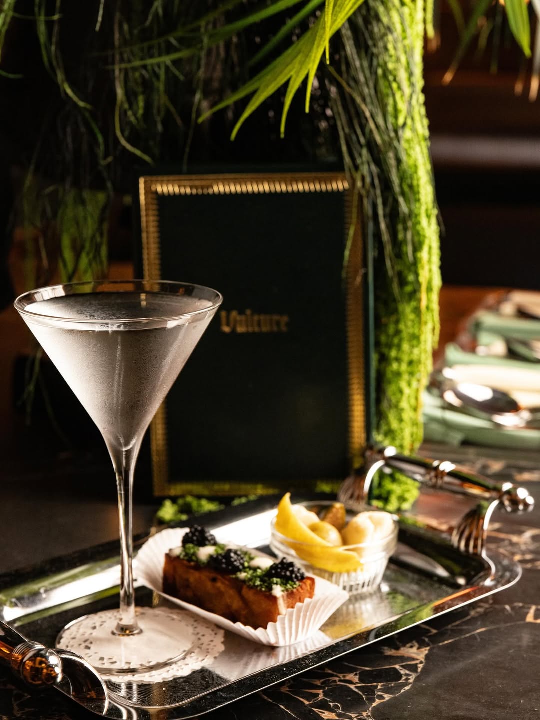 Vulture cocktail and food