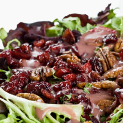 Thanksgiving Salad with Cranberries, Apples, & Caramelized Pecans