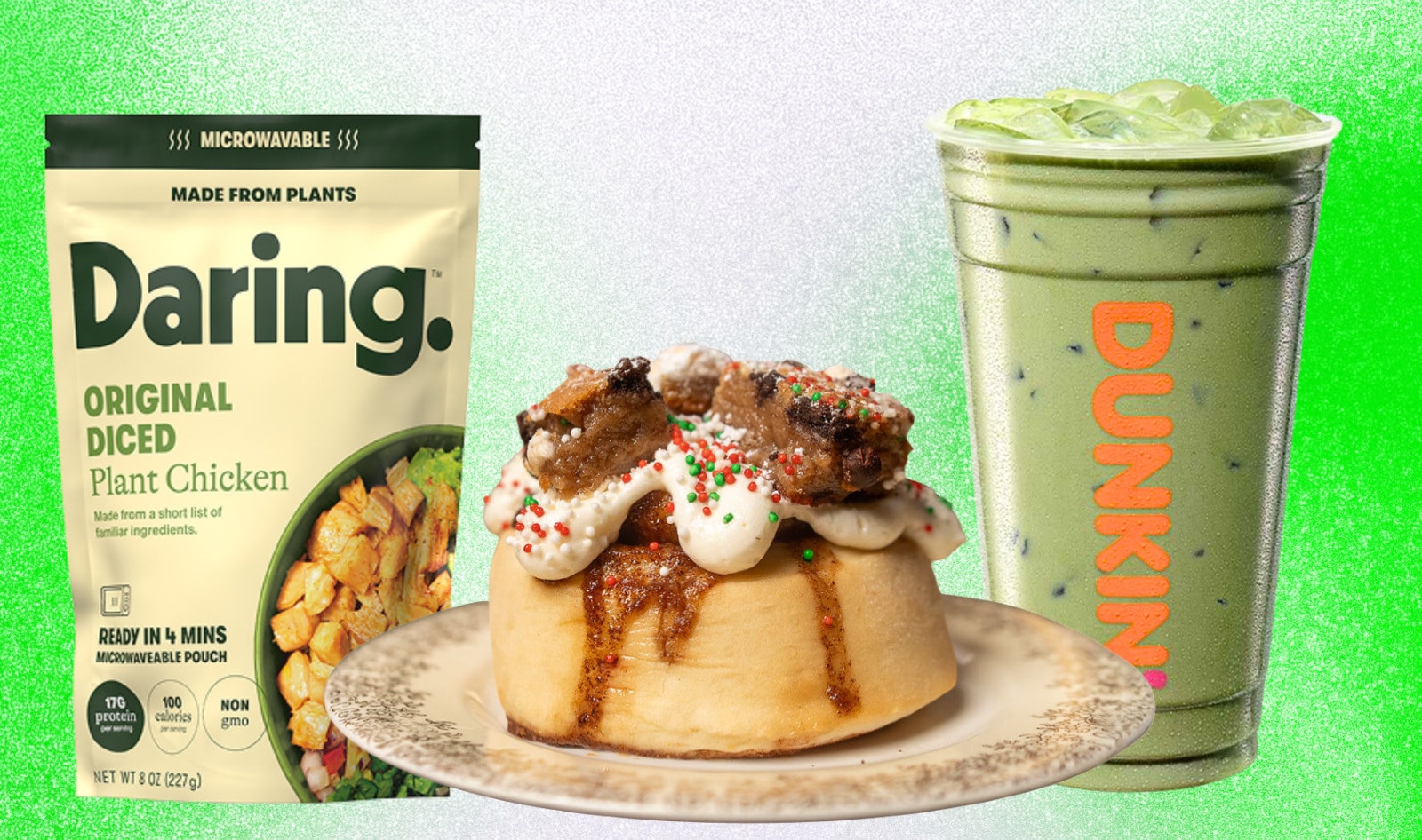 This Week in Vegan Food: Walmart’s New Microwaveable Chicken, Dunkin’s Wicked Brown Sugar Matcha, and Holiday Cinnamon Rolls