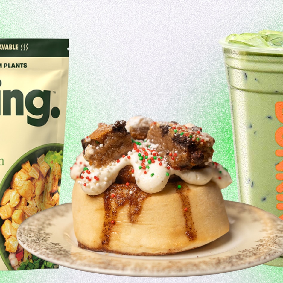 This Week in Vegan Food: Walmart’s New Microwaveable Chicken, Dunkin’s Wicked Brown Sugar Matcha, and Holiday Cinnamon Rolls
