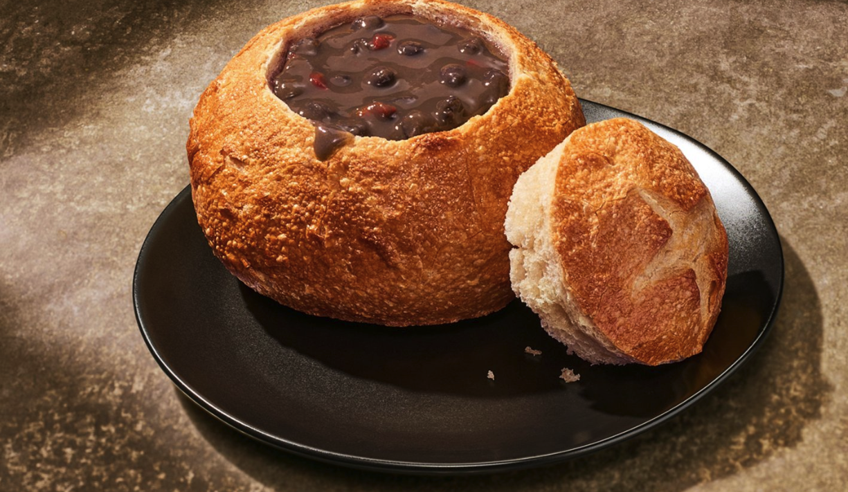 black bean soup bread bowl panera