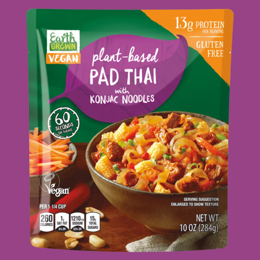 Earth Grown Plant-Based Pad Thai with Konjac Noodles