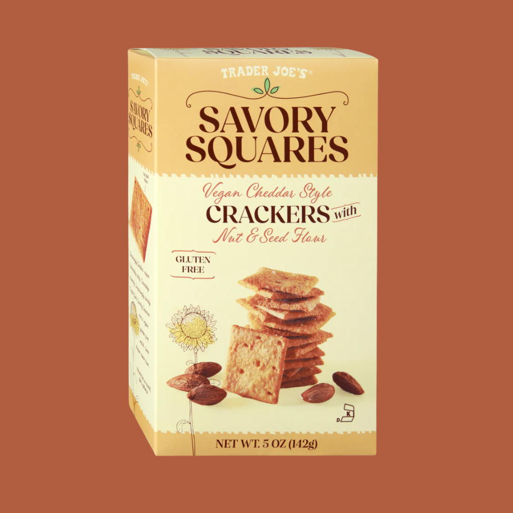 Vegan Cheddar Style Savory Square Crackers