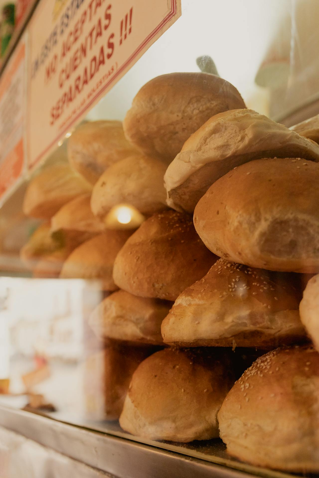 bread in mexican bakery window