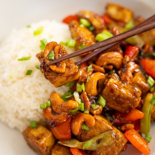 Maple-Glazed Cashew Tofu Stir-Fry